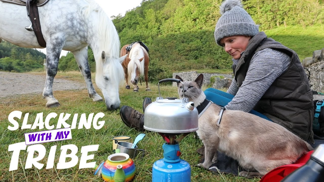 Tribe ride into the woods - the CAT has way better balance than me!