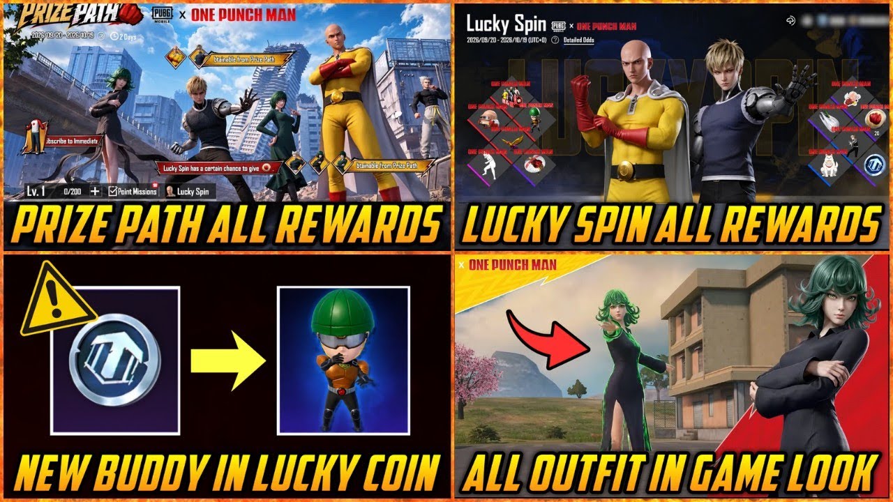🔴 Confirm PRIZE PATH All Rewards BGMI | One Punch Man Lucky Spin and Prize Path Rewards 3D Look !