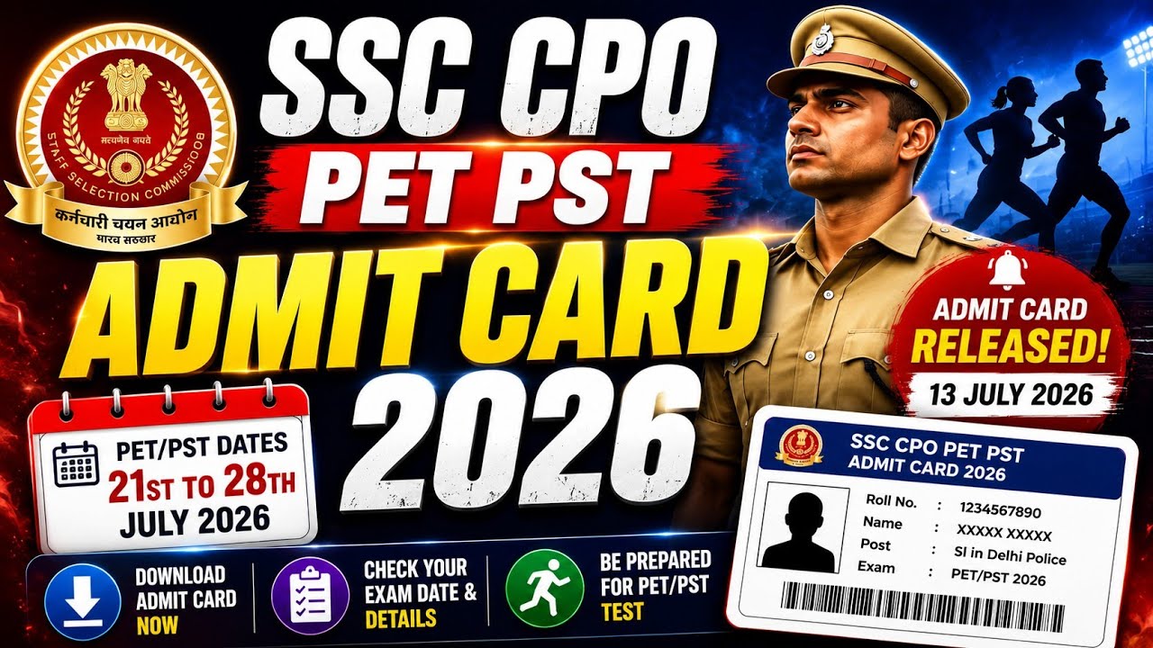 SSC CPO 2026 Admit card out🔥All Regions PET/PST Dates | RFID Chip Use Hogi? Admit Card 