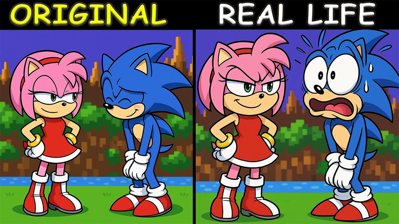 SONIC blew up Amy's skirt! SWAP??? | Sonic The Hedgehog 3 Animation | Original vs Plush Toys