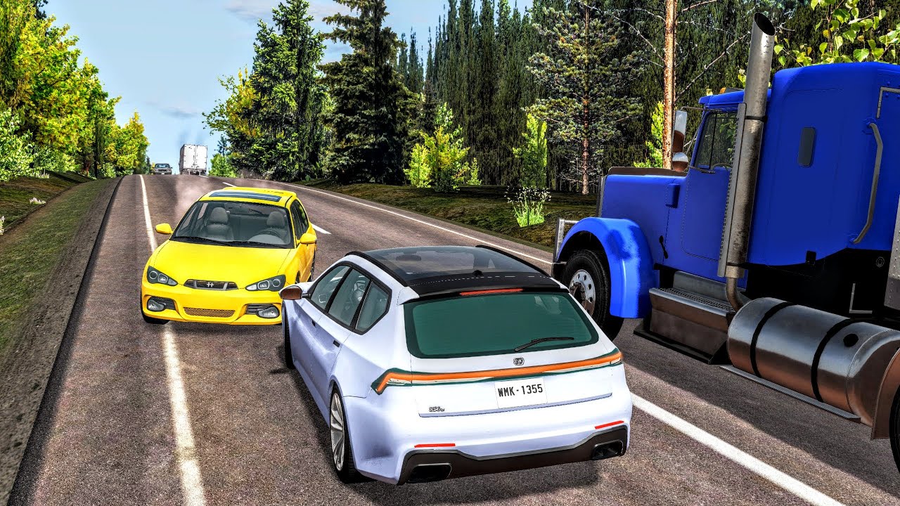 Car Overtaking Crashes Compilation 6/10/2021 - BeamNG.Drive