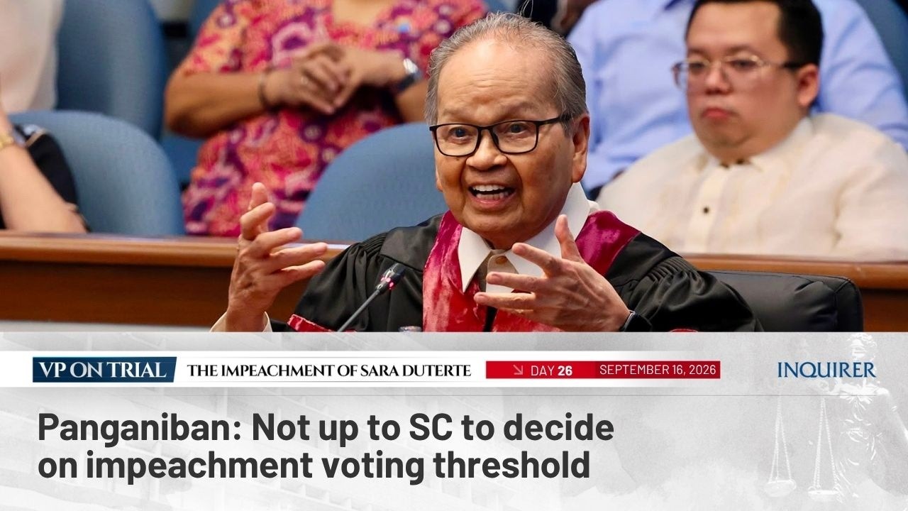 Panganiban: Not up to SC to decide on impeachment voting threshold