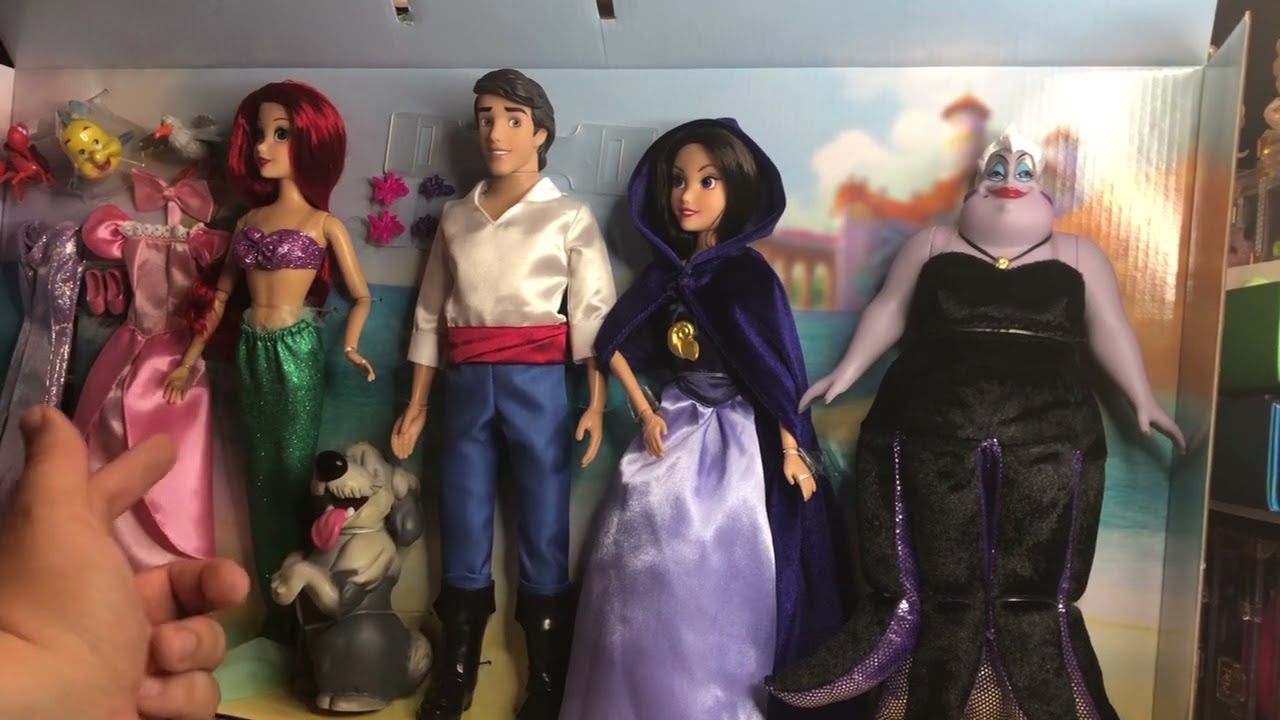 Disney Store: Little Mermaid Ariel Gift Set Deluxe Doll Set Vanessa Doll Unboxing and Review