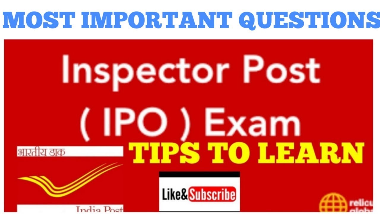Post office saving bank manual 1 most important questions for ipo exam