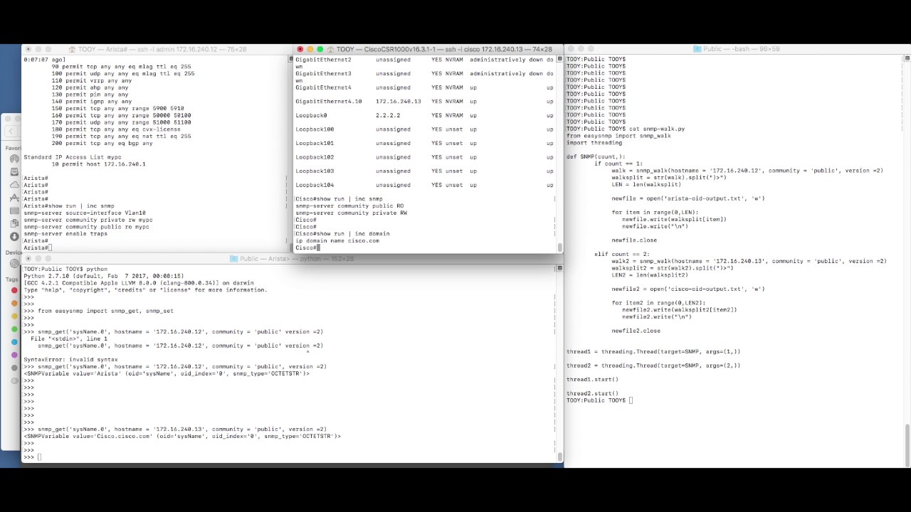 Python SNMP &minus; easysnmpでGET/SET/WALKを実験。