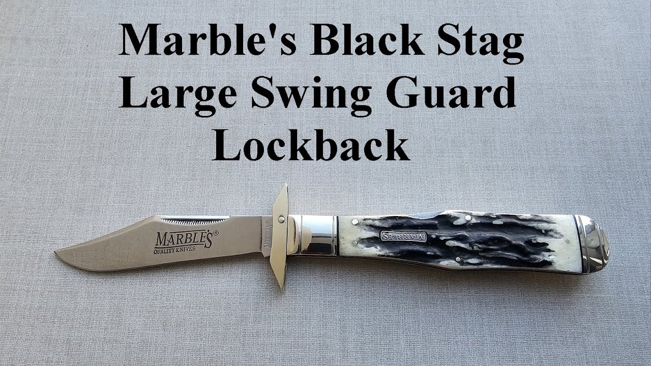 Marble's Black Stag Large Swing Guard Lockback