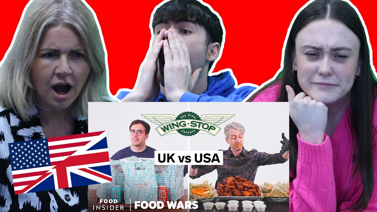 Реакция британской семьи! Великобритания против США: Wingstop | Продовольственные войны