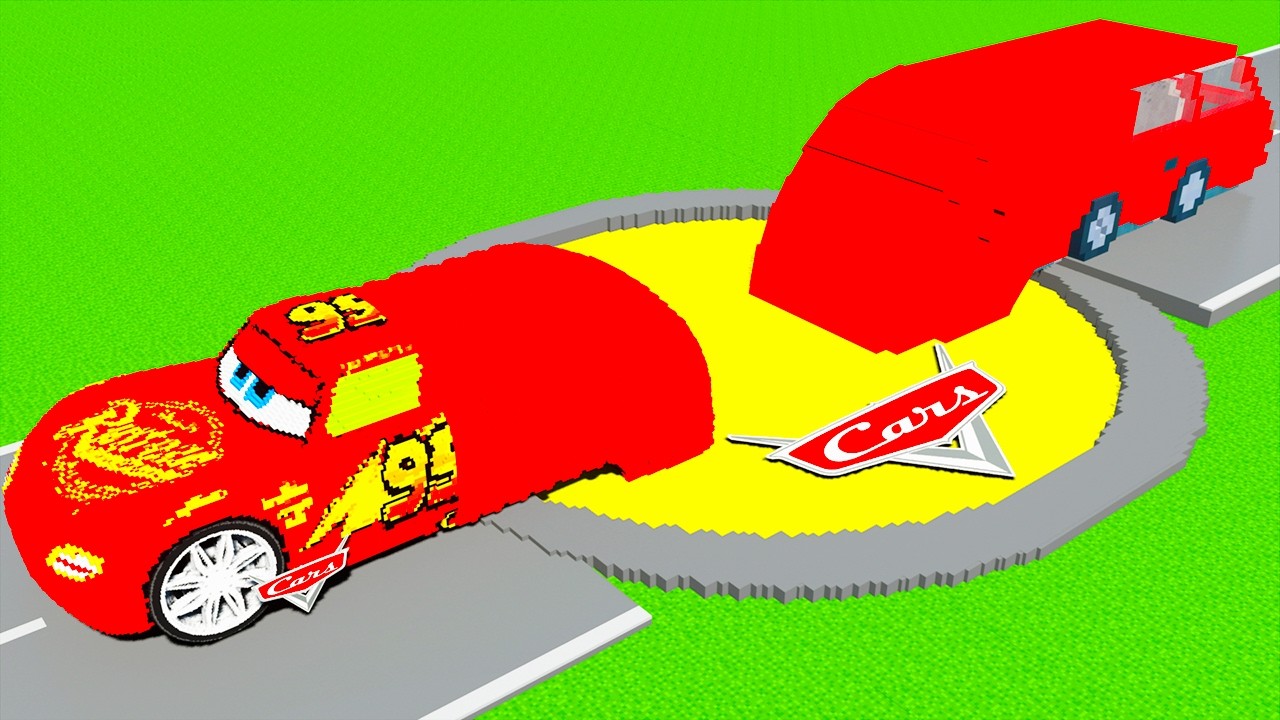 LONG CARS vs MCQUEEN PORTAL #2 in Teardown