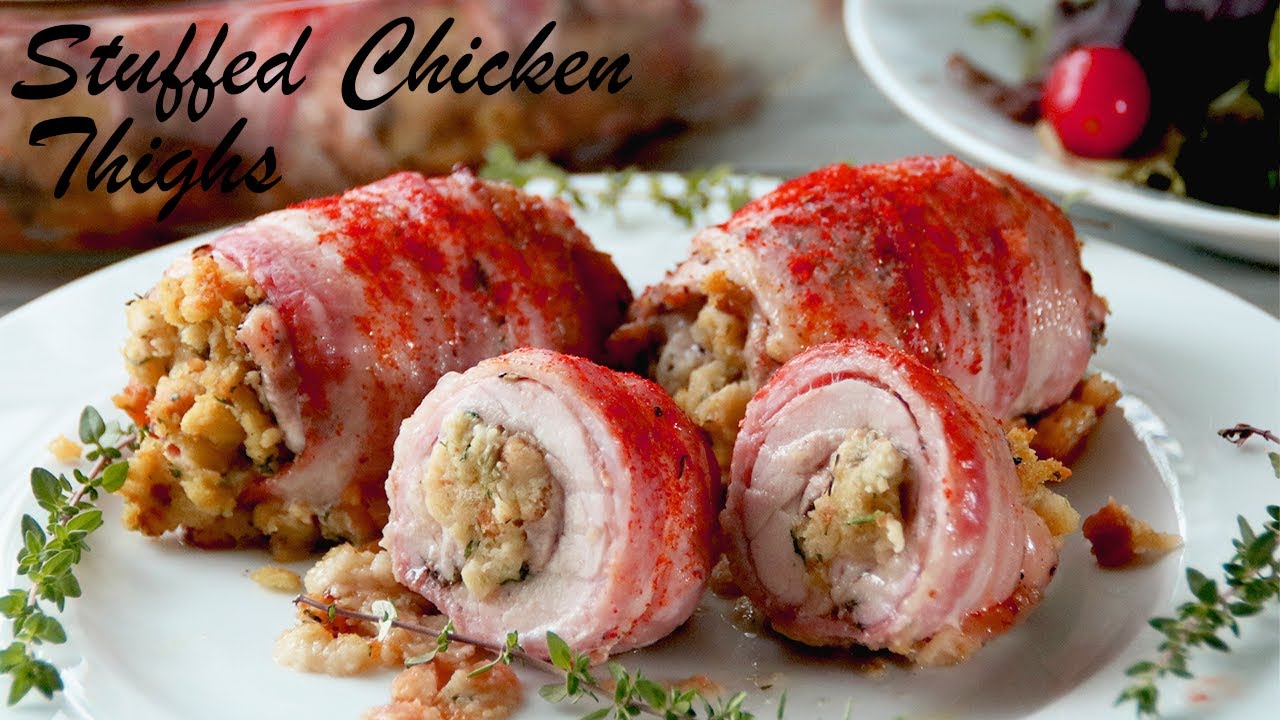 Incredible Stuffed Chicken Thighs Wrapped in Bacon