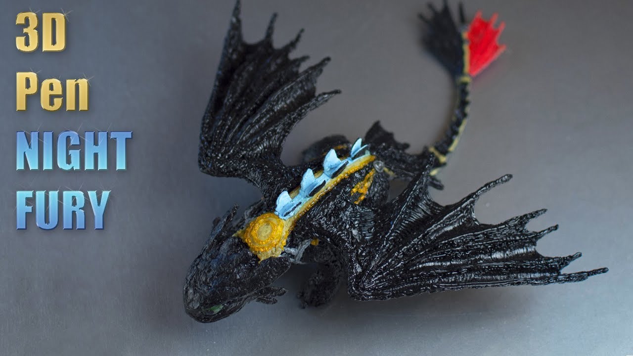 Беззубик  Ночная Фурия 3D Ручкой NIGH FURY 3D Pen