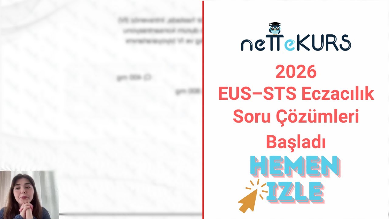 EUS–STS Eczacılık Soru Çözümleri Başladı | Rengin Hoca