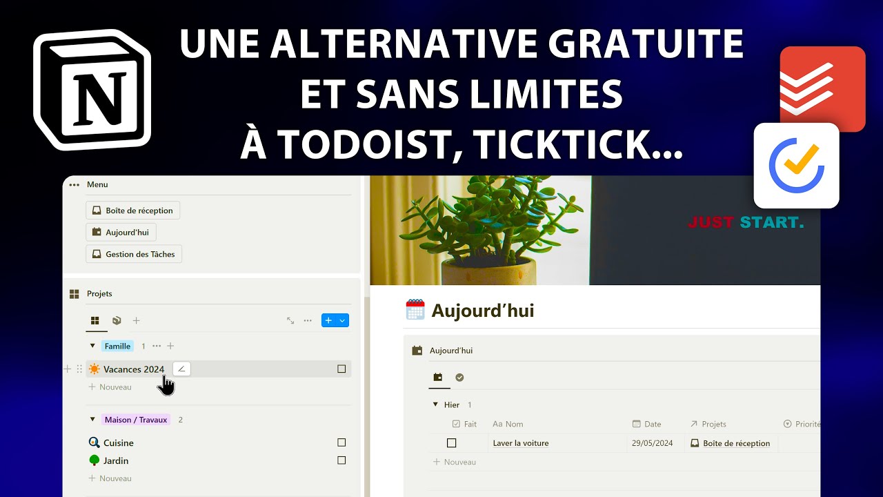 Gérer vos tâches et projets avec Notion ✔️⭐ ToDo List (alternative à Todoist, TickTick...)