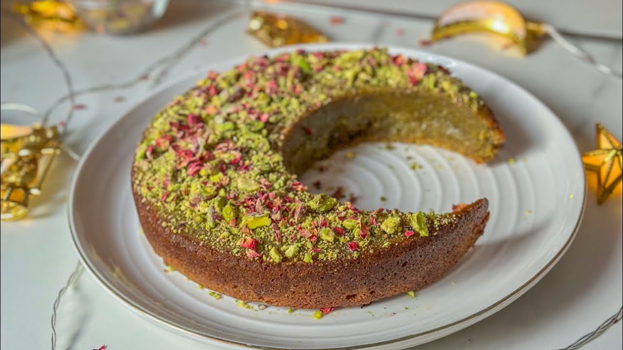 بسبوسة بالفستق 💚 Basbousa à la pistache