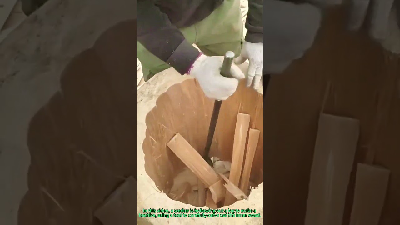 Log Beehive Making: Traditional Hollowing Technique for Wooden Bee Hives