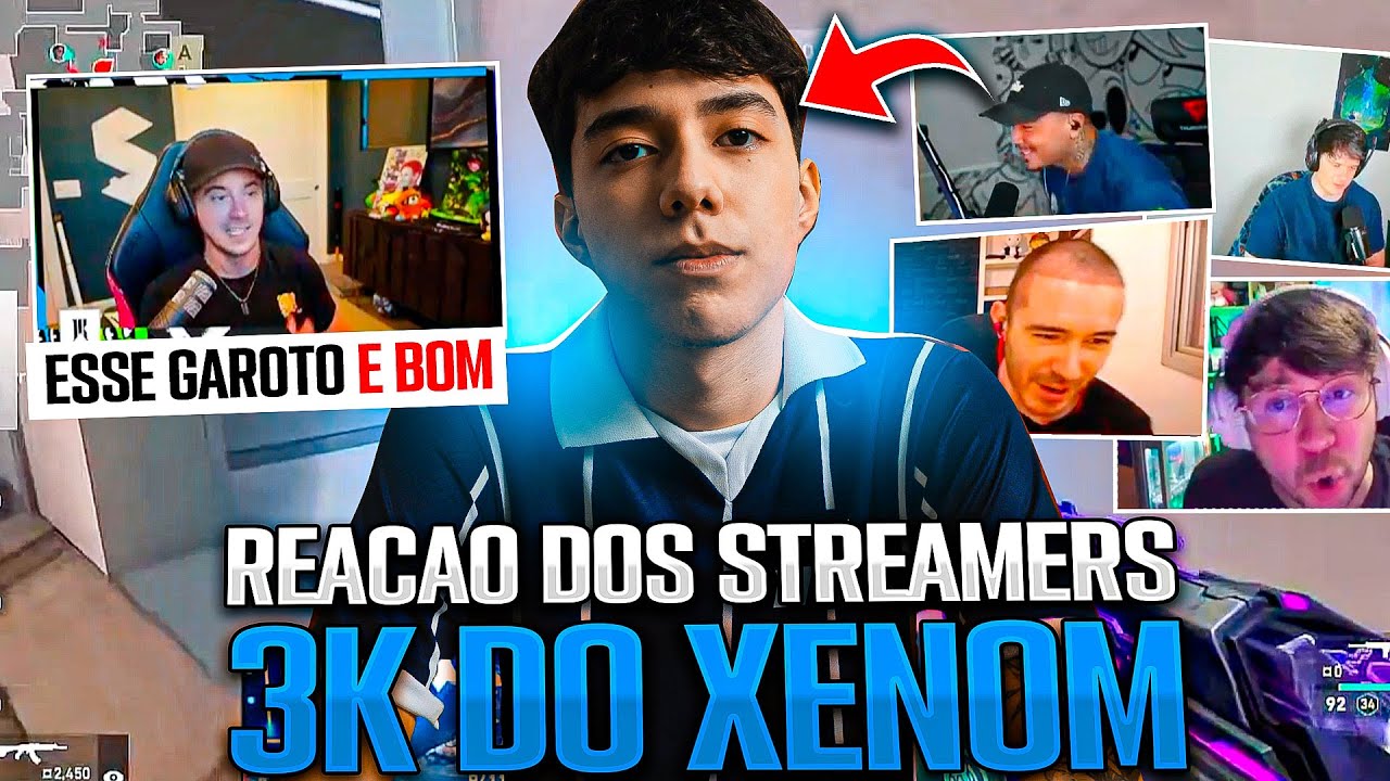 REAÇÃO DOS STREAMERS 3K do XENOM O REI DO CLUTCH !!! (a melhor partida dele)