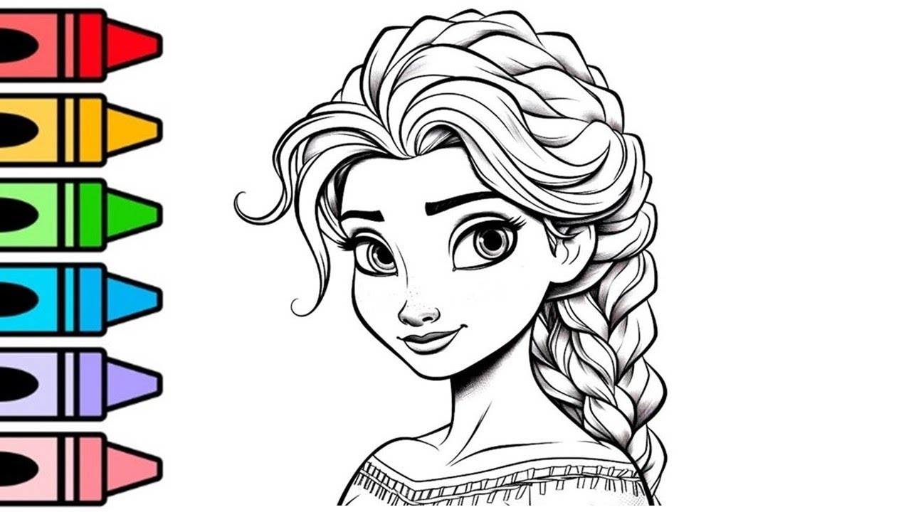 How To Draw Beautiful Elsa Drawing, Panting And Coloring For Kids And Toddlers | Let's Draw Together