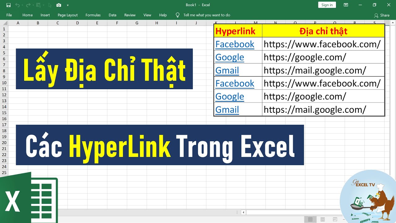 Hướng dẫn lấy địa chỉ thật từ các HyperLink trong Excel
