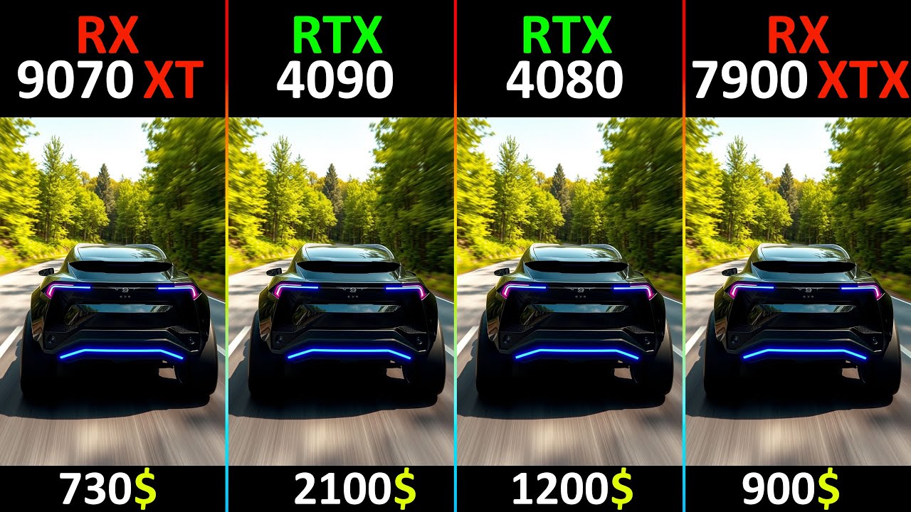 RX 9070 XT vs RTX 4090 vs RTX 4080 vs RX 7900 XTX TEST IN 10 GAMES - R7-7800X3D -RT DLSS/FSR
