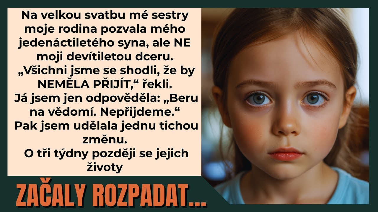 Moje devítiletá dcera byla ZAKÁZÁNA na velké svatbě mé sestry, ale syna pozvali…