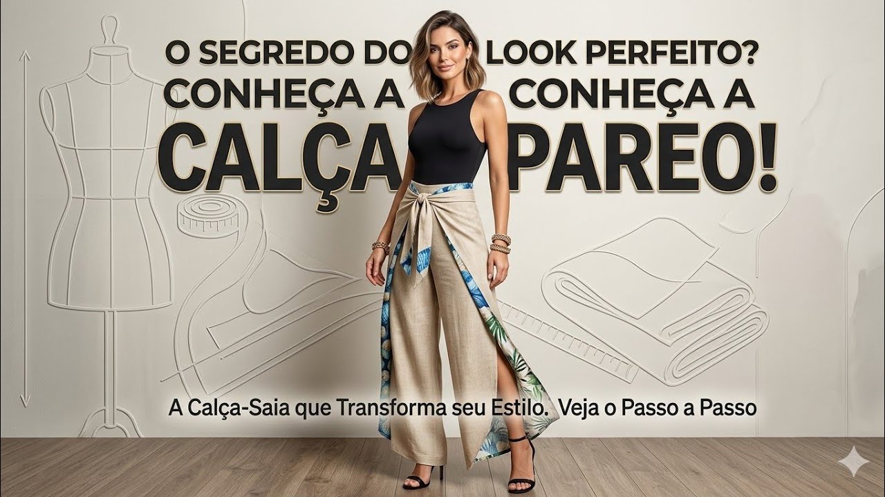 DIY Como fazer Calça Pareo_Costura fácil passo a passo para iniciantes Gisleide Novelo