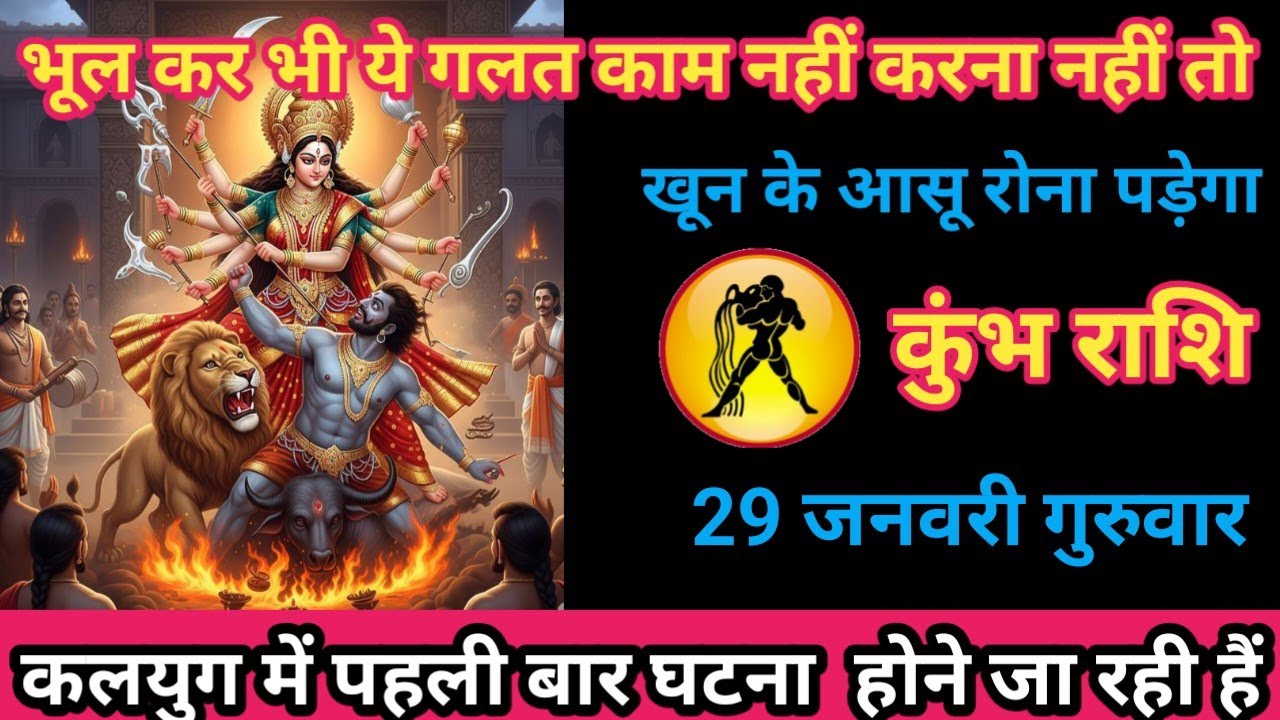 कुंभ राशि 29 जनवरी 2026 भूल कर भी इस दिन गलत काम नही करना। / kumbh rashi