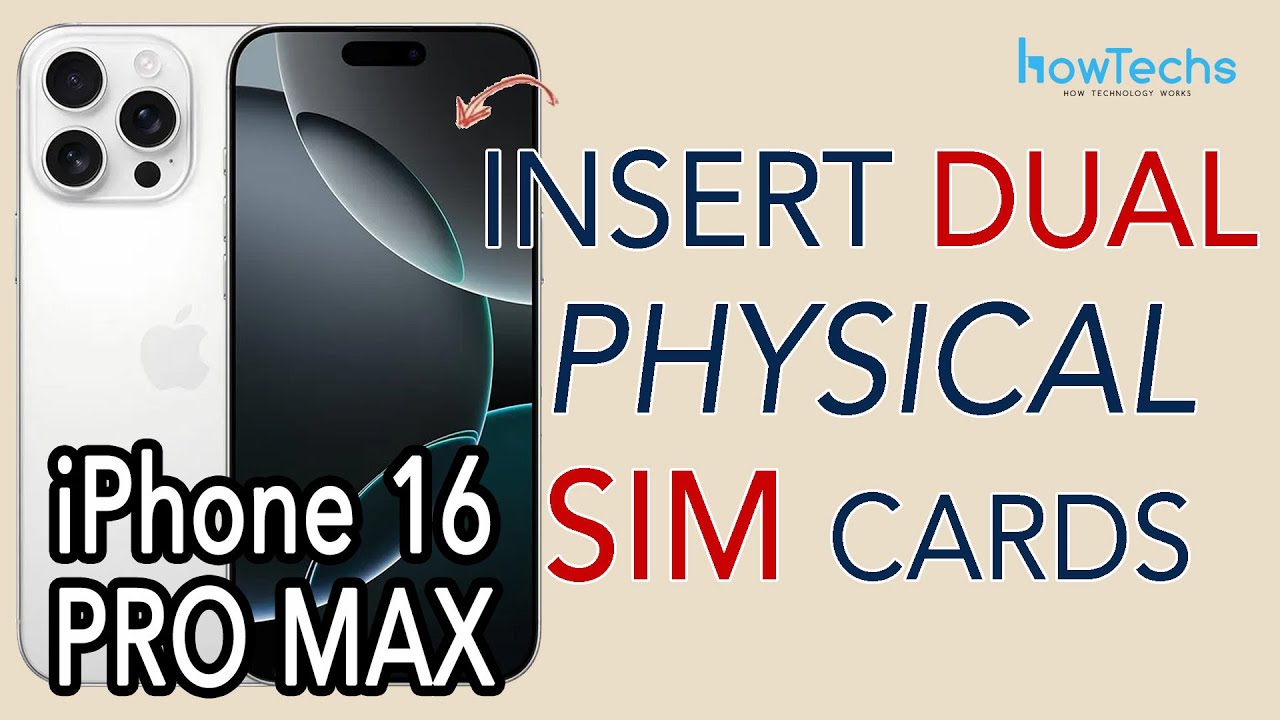 iPhone 16 PRO MAX - How to Insert DUAL PHYSICAL SIM cards | Howtechs #iphone16promax #dualsim