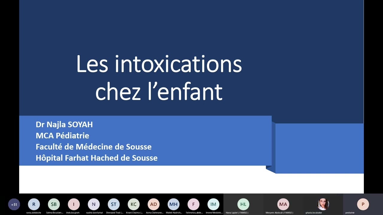 Visioconf - Pédiatrie : intoxications.