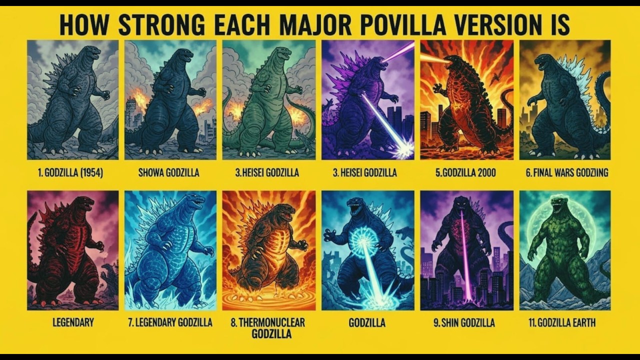 How Strong Each Major Godzilla Version Is (1954–2024) | Ultimate Power Comparison Ranked
