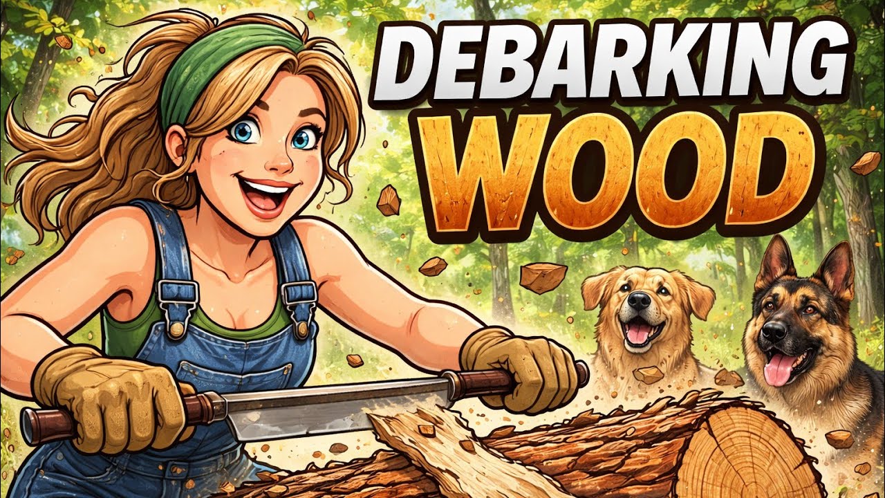 Debarking Fence Posts by Hand | Drawknife Work (full video)