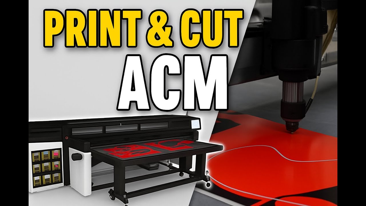 How We Print & Cut ACM Signs  HP R2000 Latex Printer + Kongsberg X24 Table