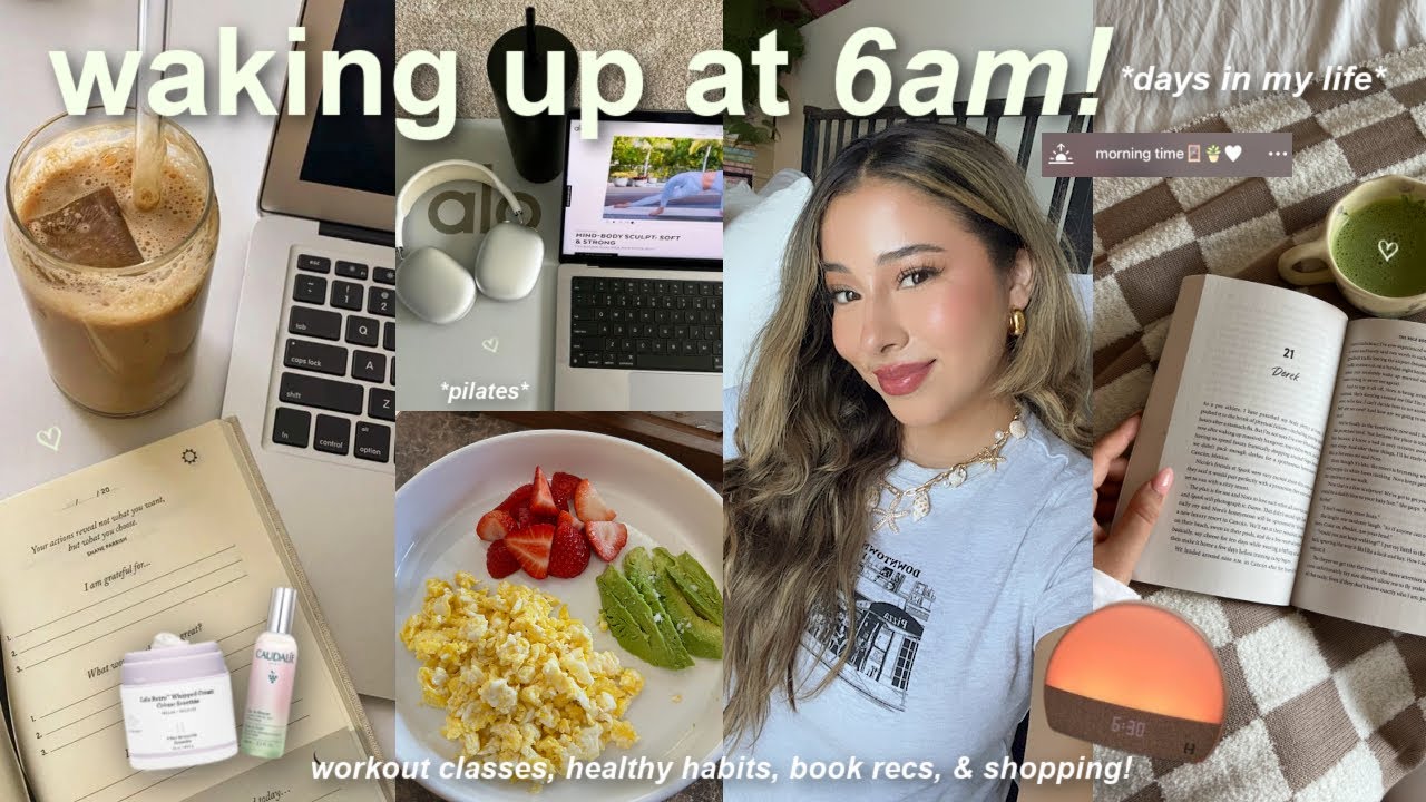 waking up at 6am PRODUCTIVE vlog!⛅️ realistic days, workout classes, healthy habits, & book recs!