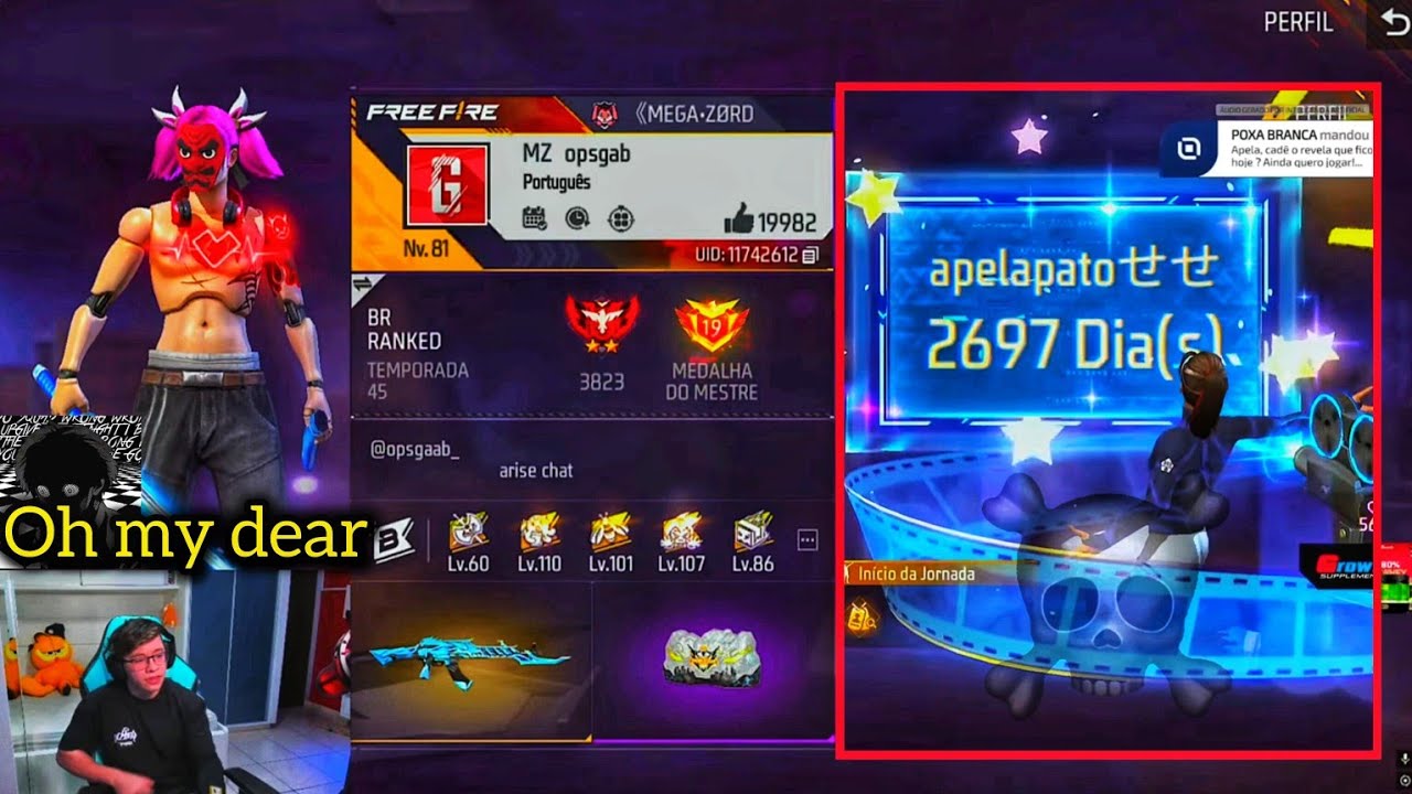 APELAPATO AVALIANDO CONTAS DOS INSCRITOS🔥, E VENDO O EMOTE QUE MOSTRA QUANTOS DIAS A CONTA DELE TEM😱