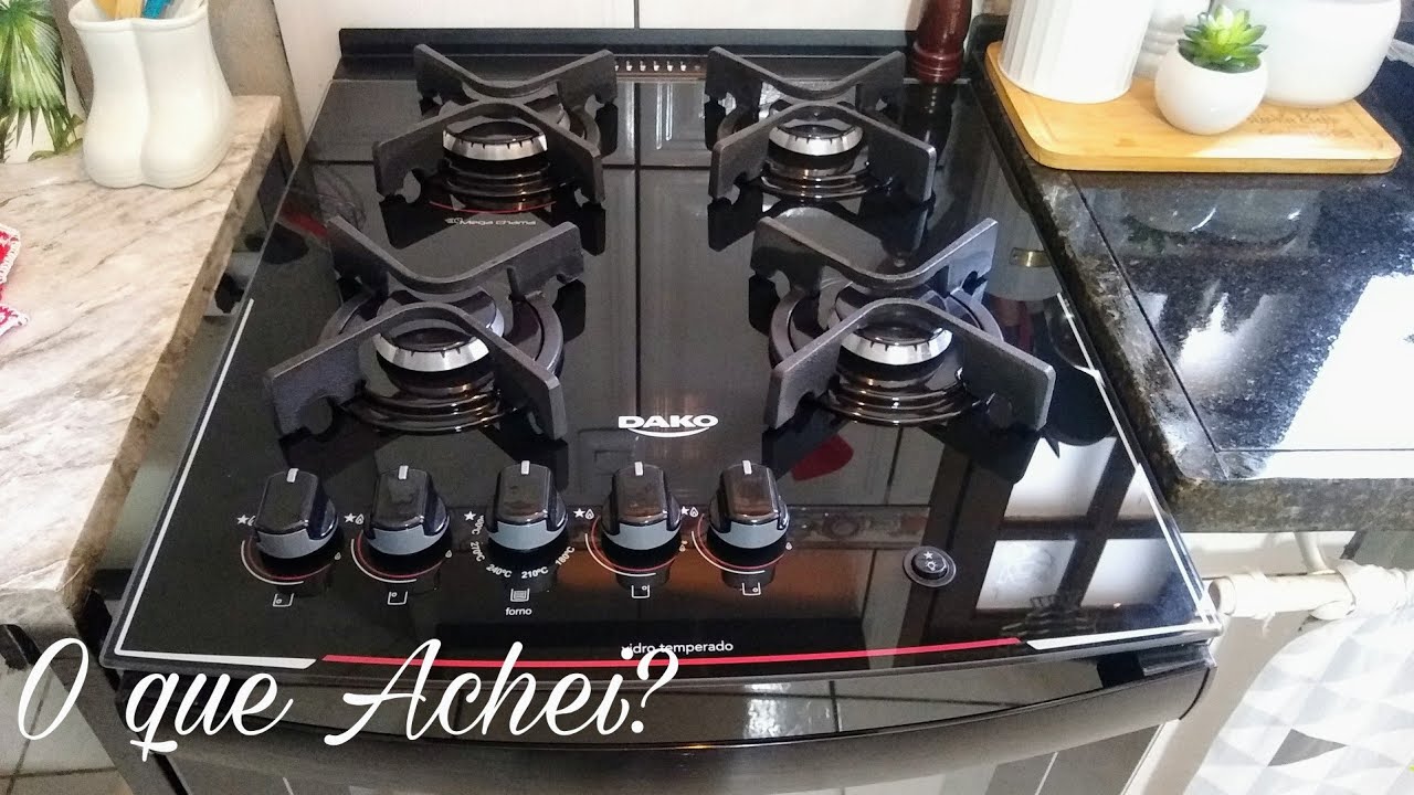 Fogão Dako Glass 4B Preto/Super Forno/O que Achei?