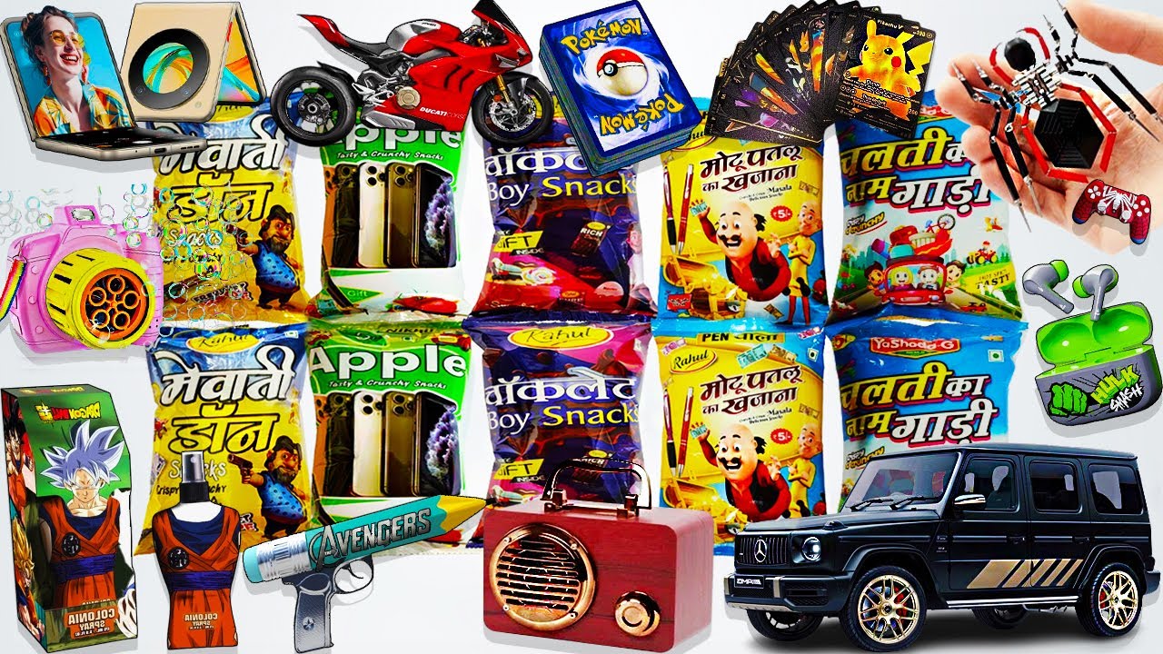Latest Snacks Collection🤑Rc Bike, Goku, Spider-Man, Pokemon, Rc Toys, Gun, Pens, Spinner, Truck, JCB