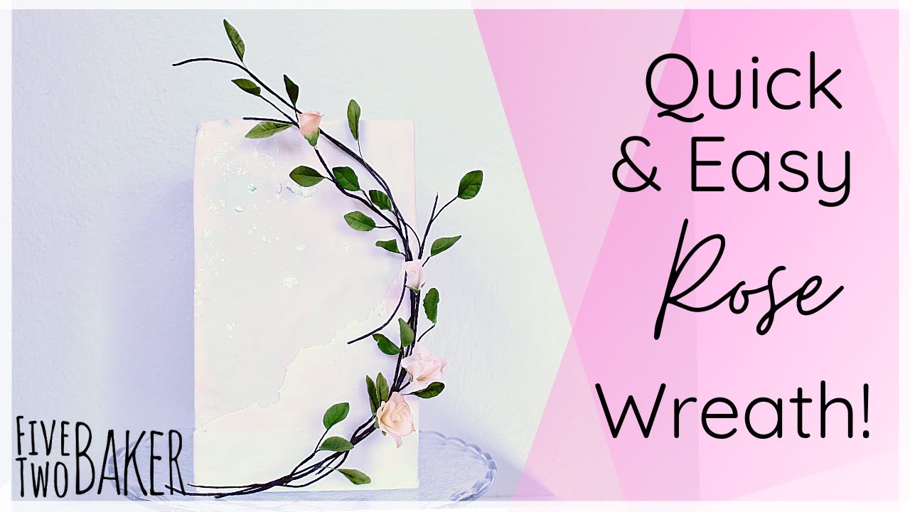 Romantic Rose Wreath Tutorial for Beginners ⎸Easy Gumpaste Rose How To