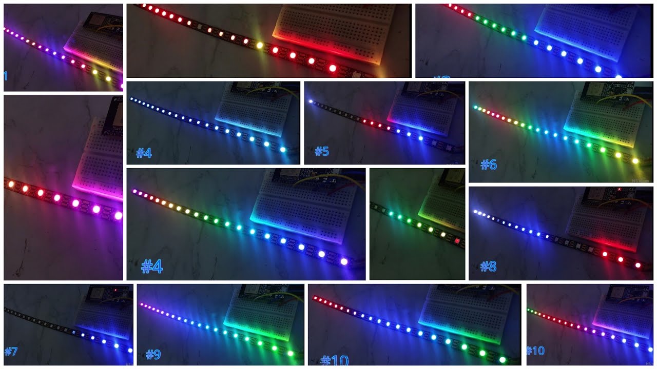 10 Amazing Lighting Effects using Neo Pixel RGB LED's | Part 2 | Using FastLED Library | #NS_Ideas