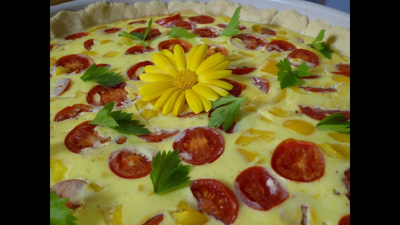 Tomaten Quiche mit Schafskäse
