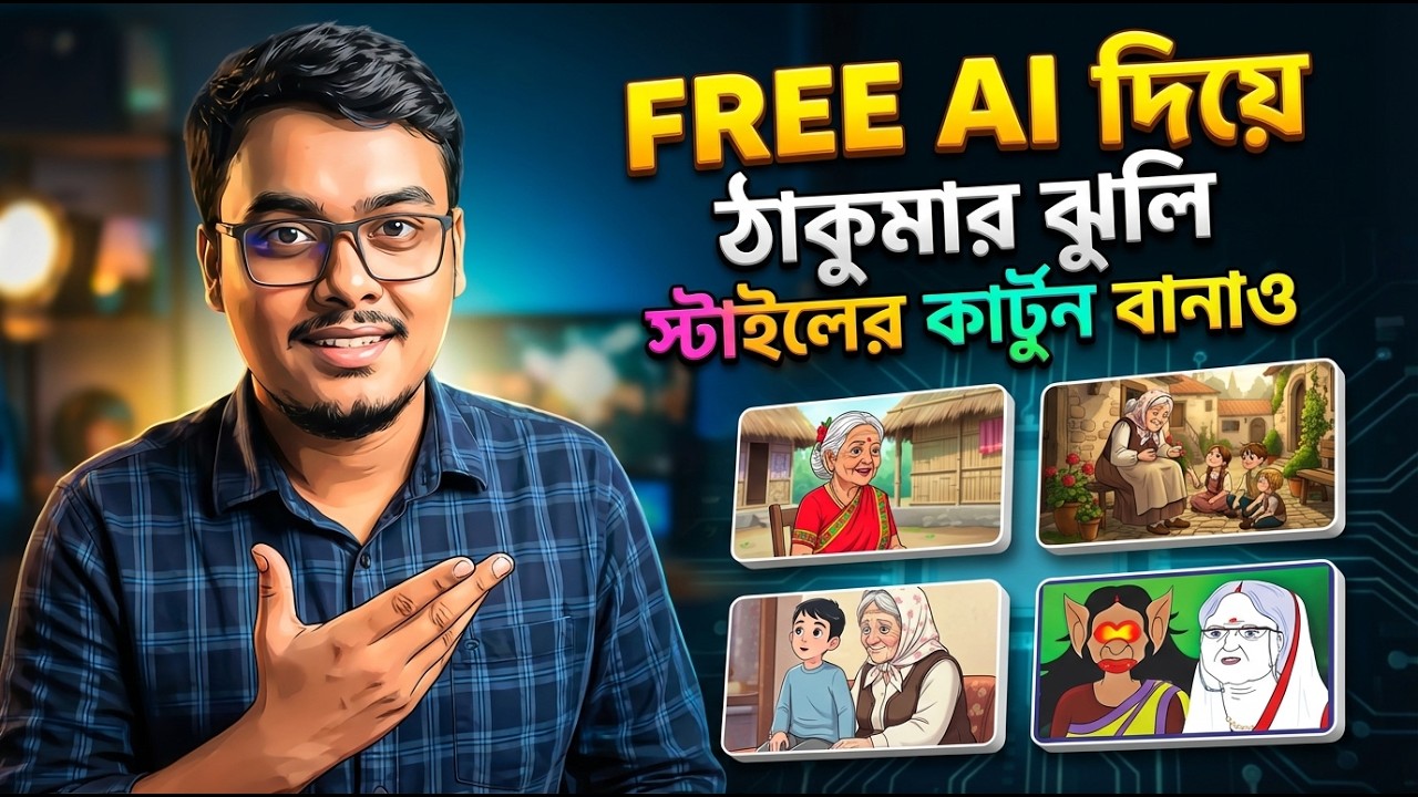 FREE AI দিয়ে ঠাকুমার ঝুলি স্টাইলের কার্টুন বানাও | Easy AI Cartoon Tutorial | Hasan Skill Zone