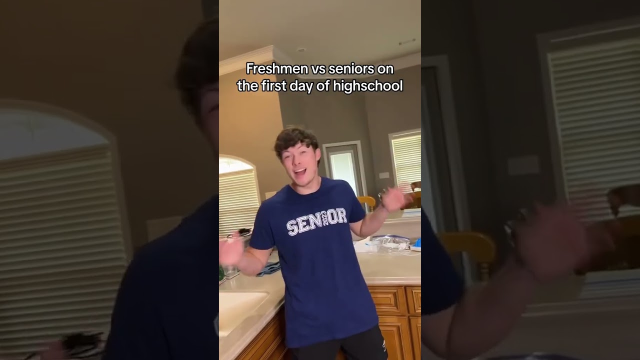 Freshmen vs seniors on the first day of school