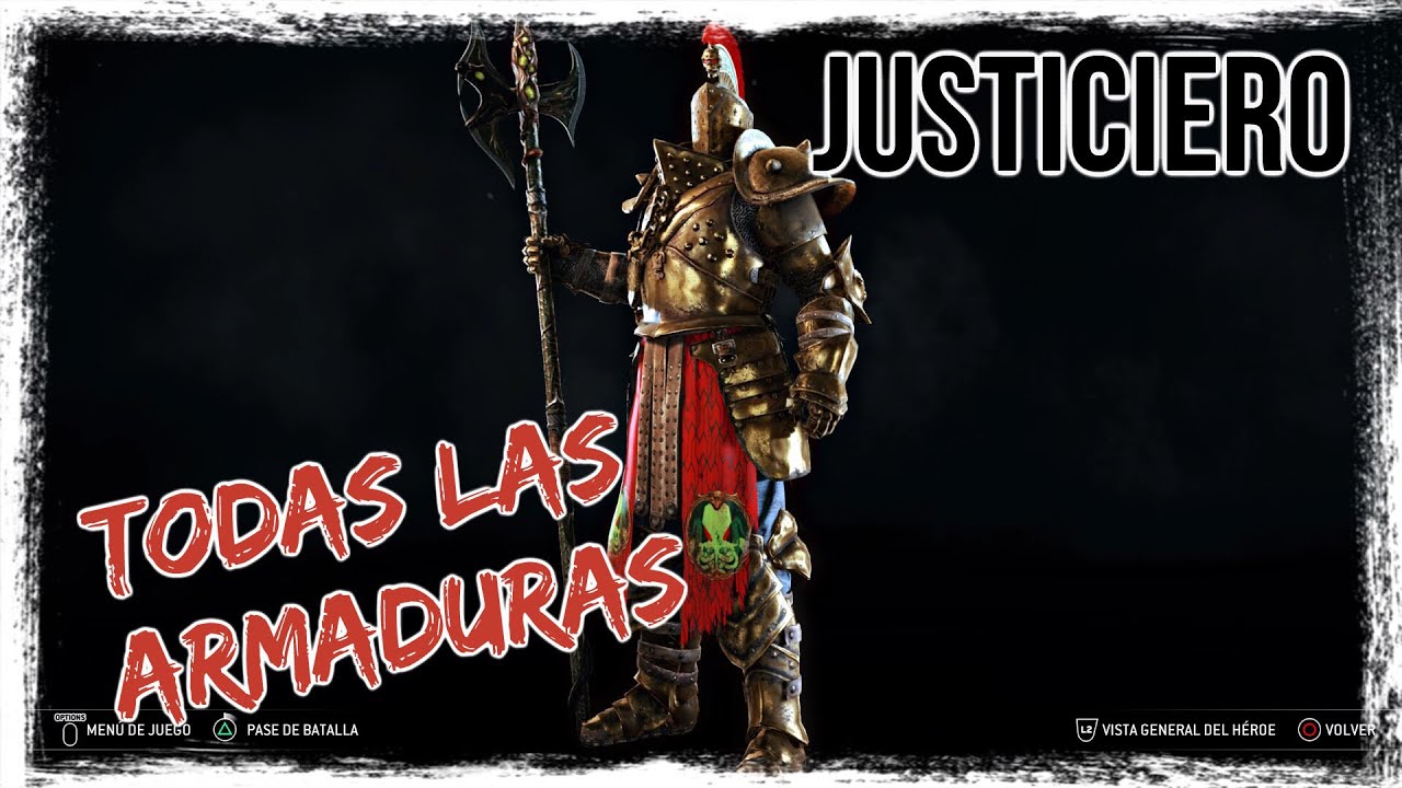 For Honor - Justiciero todas las Armaduras