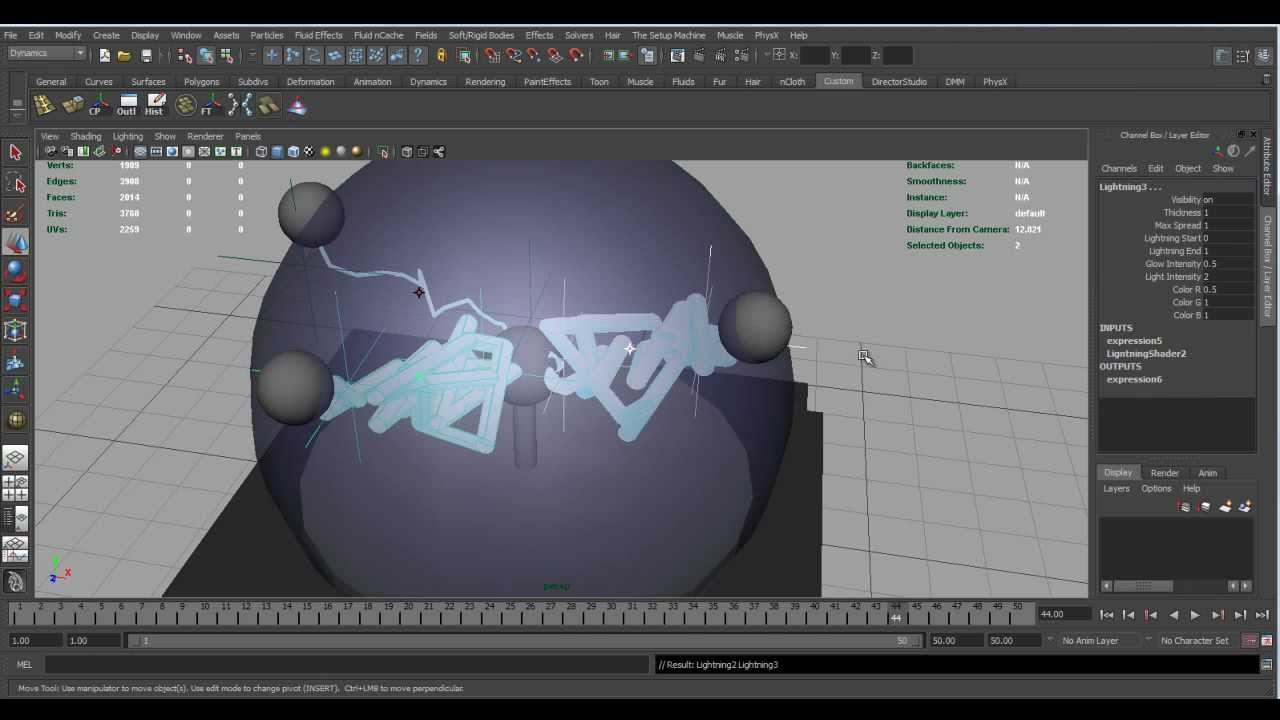 Dynamics in Maya №1. Электрический шар.