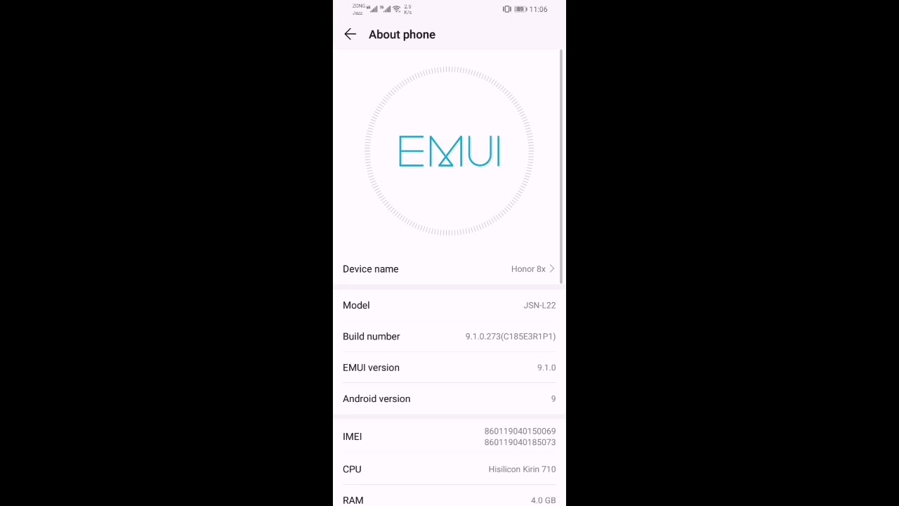 Honor 8x Emui 10 update [ JSN-L22 official]