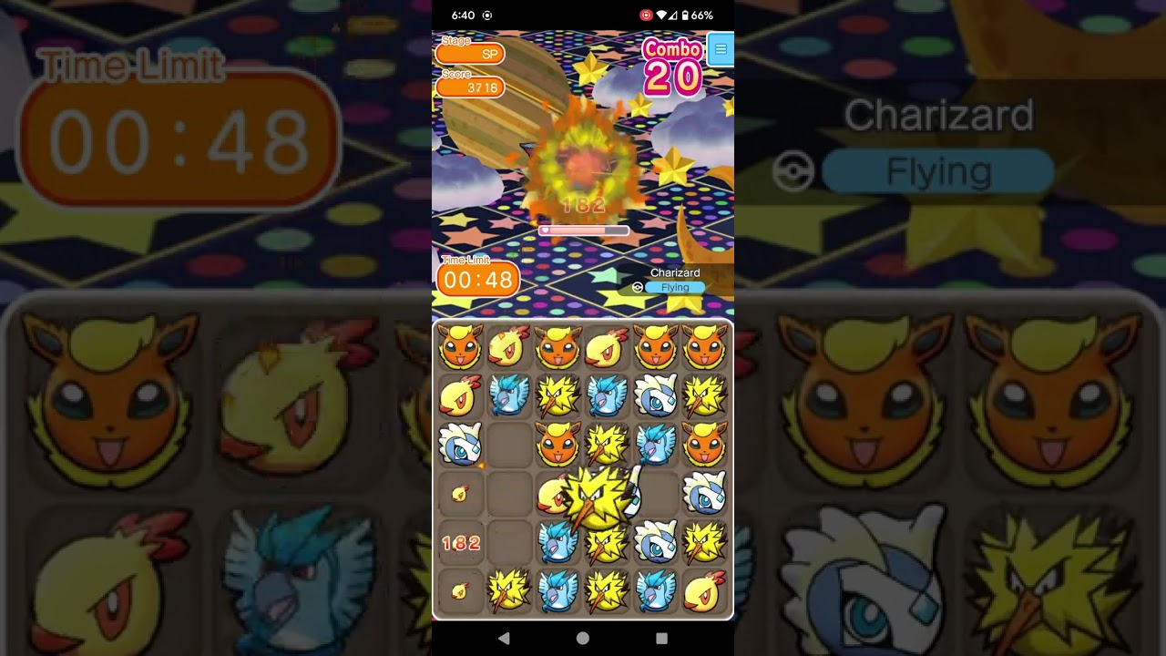 Pokemon Shuffle Mobile - Shiny Charizard Special Stage - ITEMLESS Clear (Using a noob team)