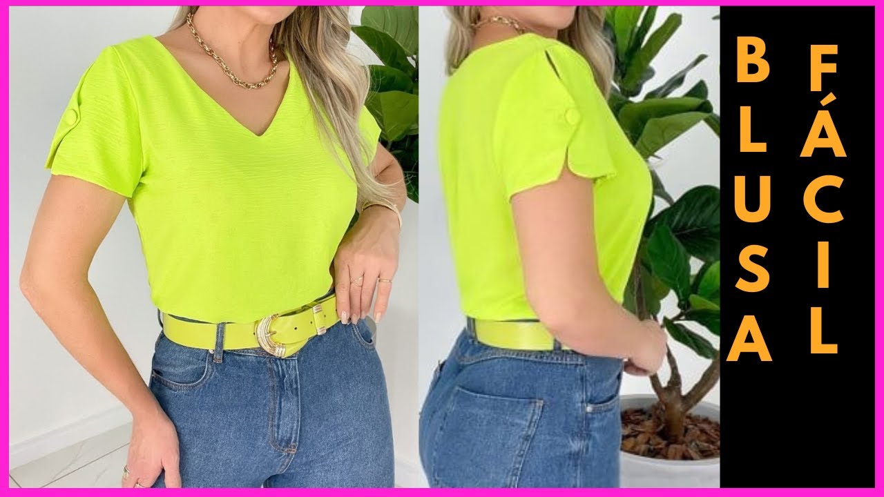 Blusa linda Com Recorte Na Manga Passo a Passo Corte e Costura