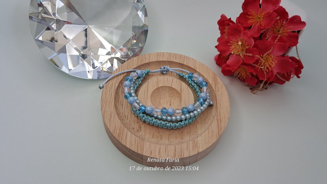 Como fazer pulseira macrame 3 em uma. Passo a passo você encontra aqui, vem comigo!💙
