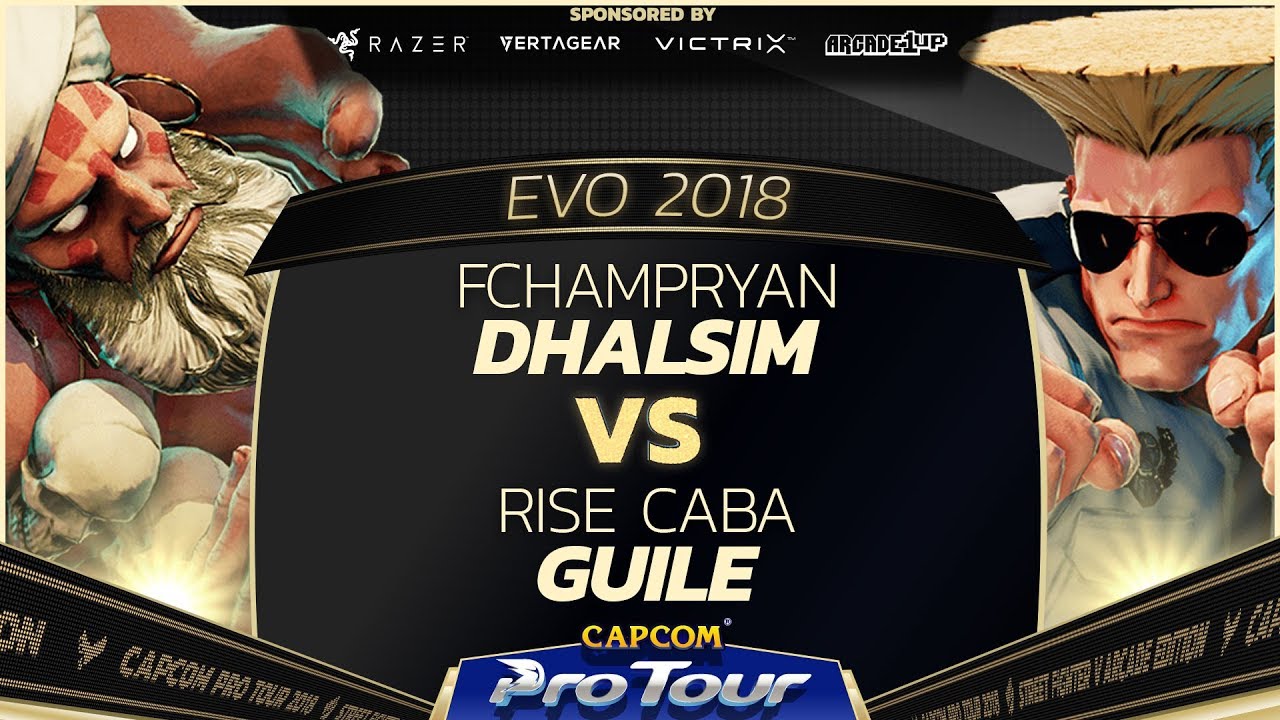 Fchampryan (Dhalsim) vs RISE Caba (Guile) - EVO 2018 - Semi Finals - SFV - CPT 2018