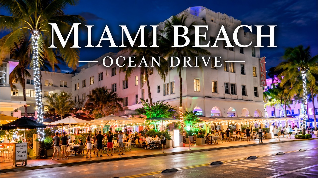 Miami Ocean Drive at Night 🇺🇸 | South Beach Neon Lights & Nightlife 4K POV Walk