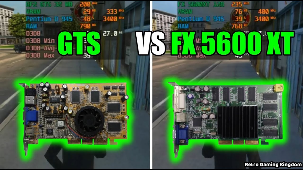 GeForce2 GTS vs GeForce FX 5600 XT - Test In 8 Games (Capture Card)
