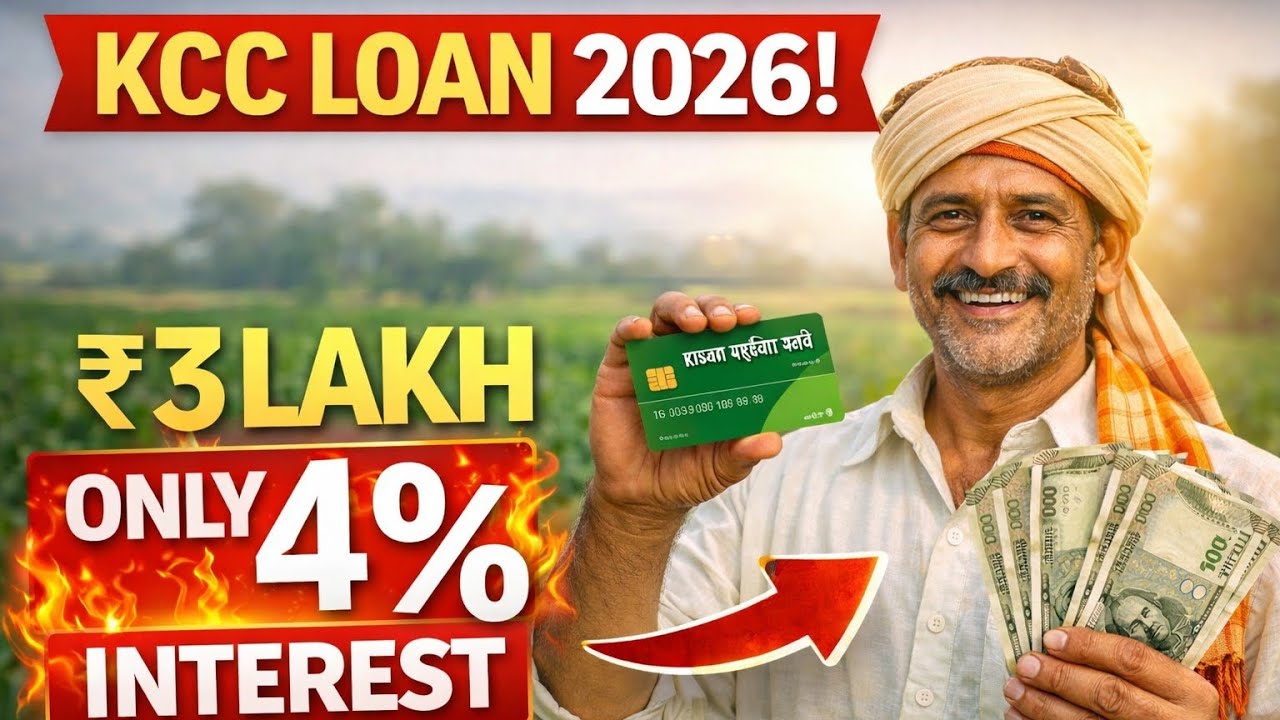 किसान क्रेडिट कार्ड (KCC) Loan 2026 | ₹3 लाख तक लोन | ब्याज, पात्रता और आवेदन पूरी जानकारी