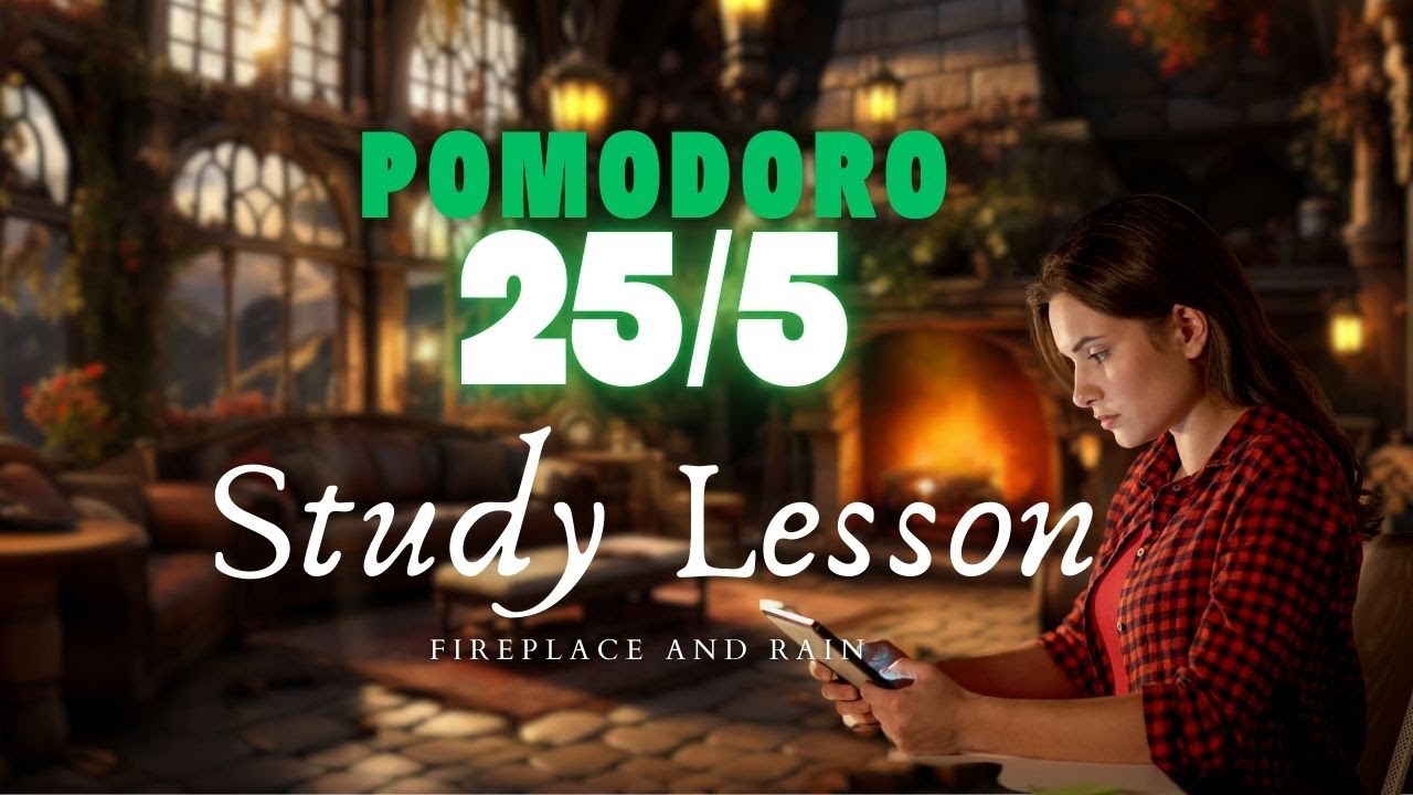 Pomodoro Study Session with Fireplace | 25/5 Focus & Relaxation Technique